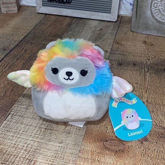 Squishmallows Leonori The Lion 5” Wings Tie Dye Rainbow Mane NWT - Picture 2 of 8